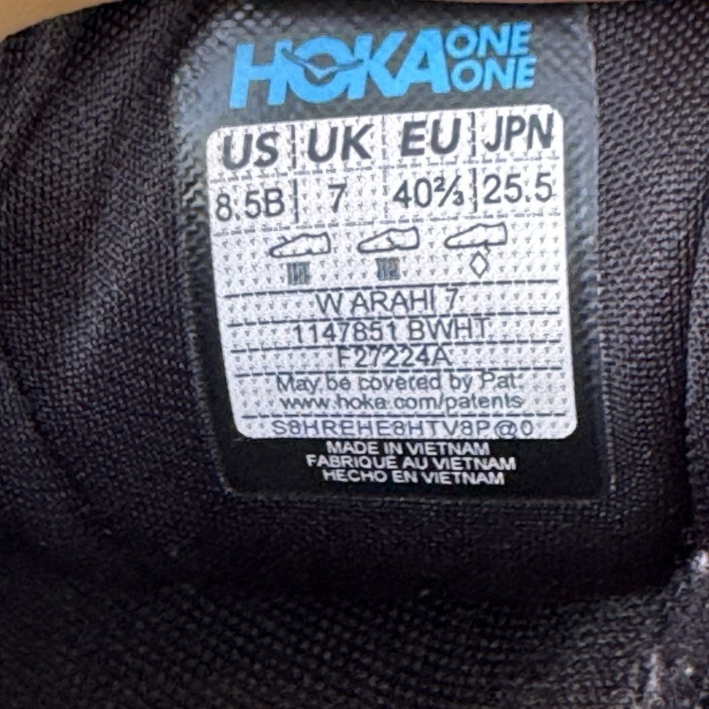 Size 8.5 - Hoka One One HOKA Arahi 7 Black White W - Picture 9 of 12